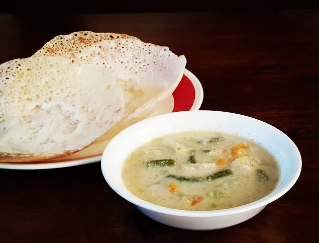 Kal appam and white veg kurma -old