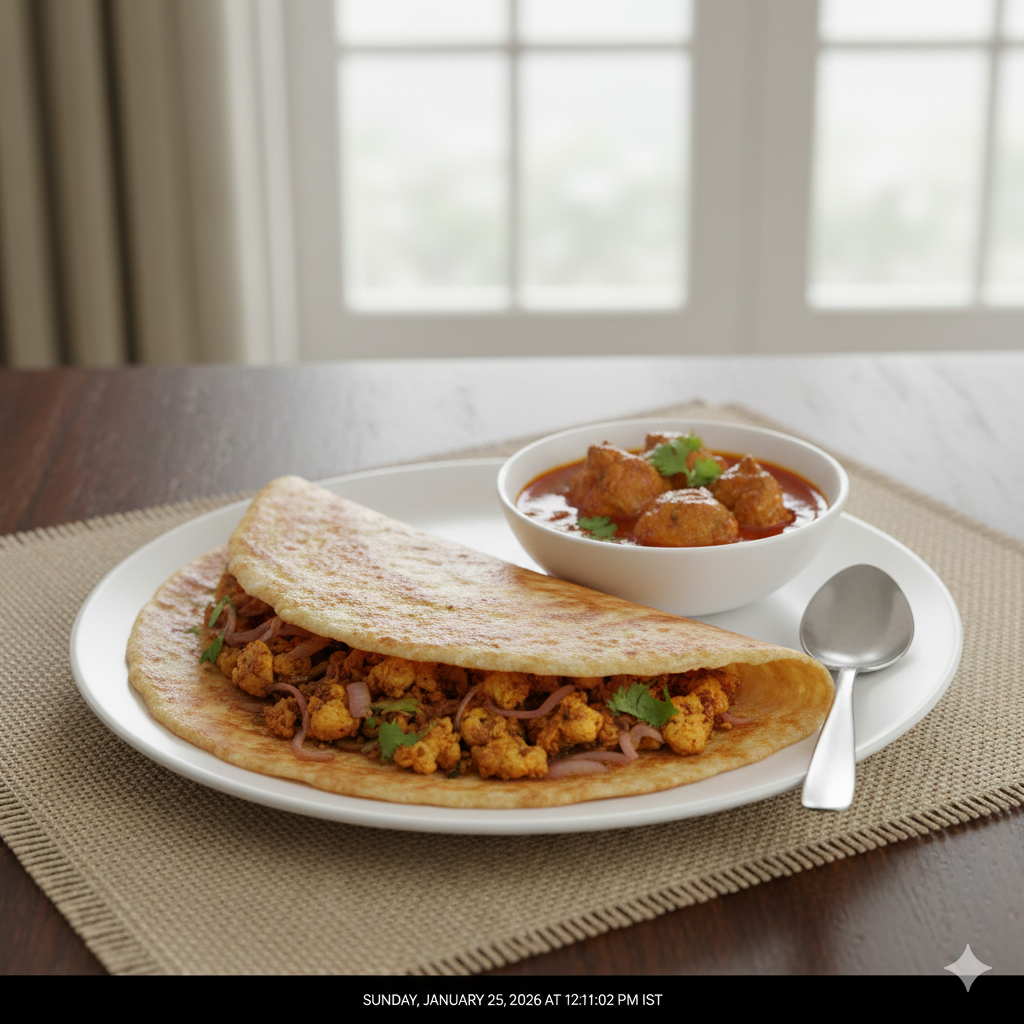 Chicken kari dosa + Chicken Salna