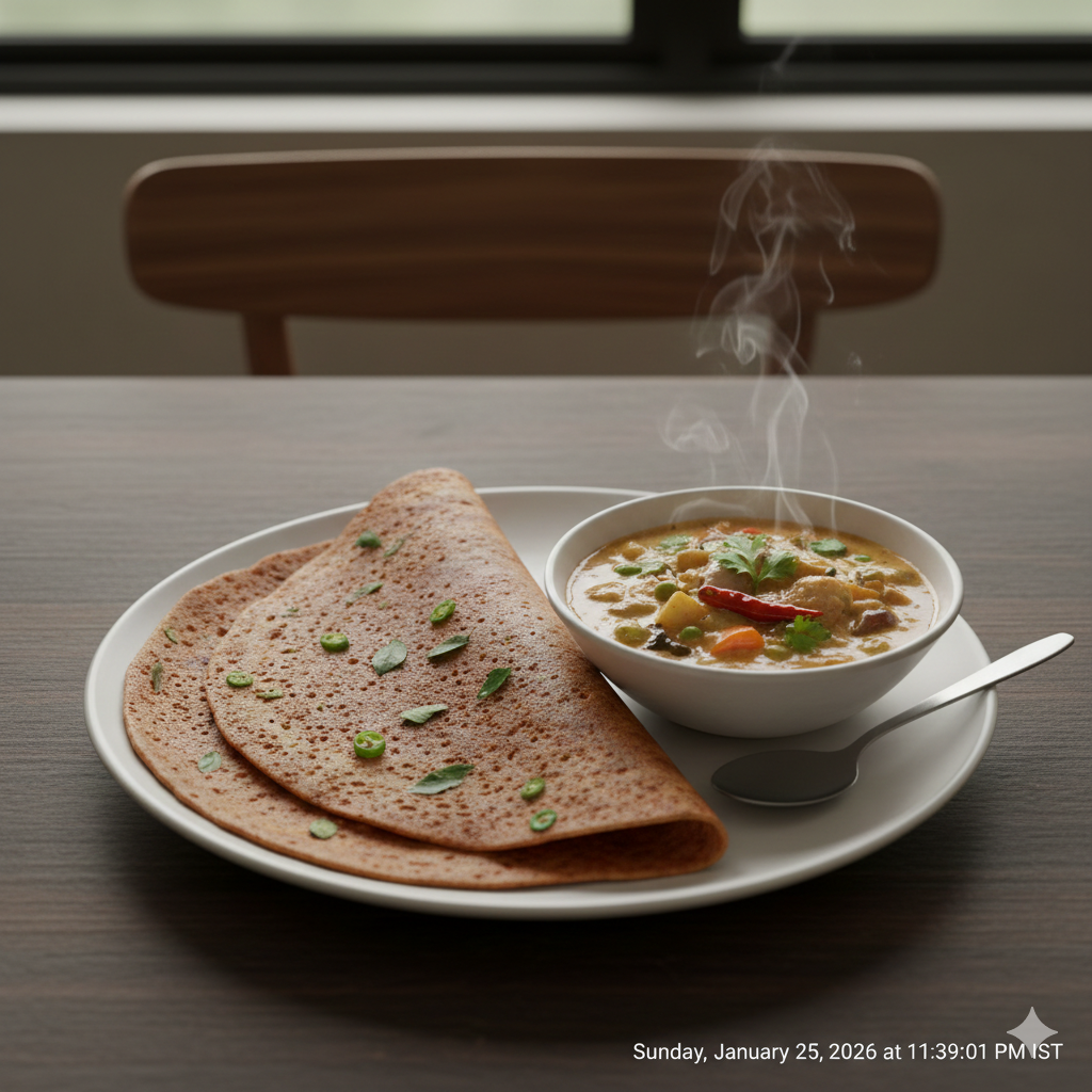 Raggi dosa + Vegetable paaya