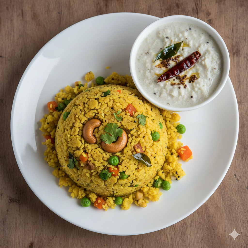 Rava Upma + Coconut Chutney