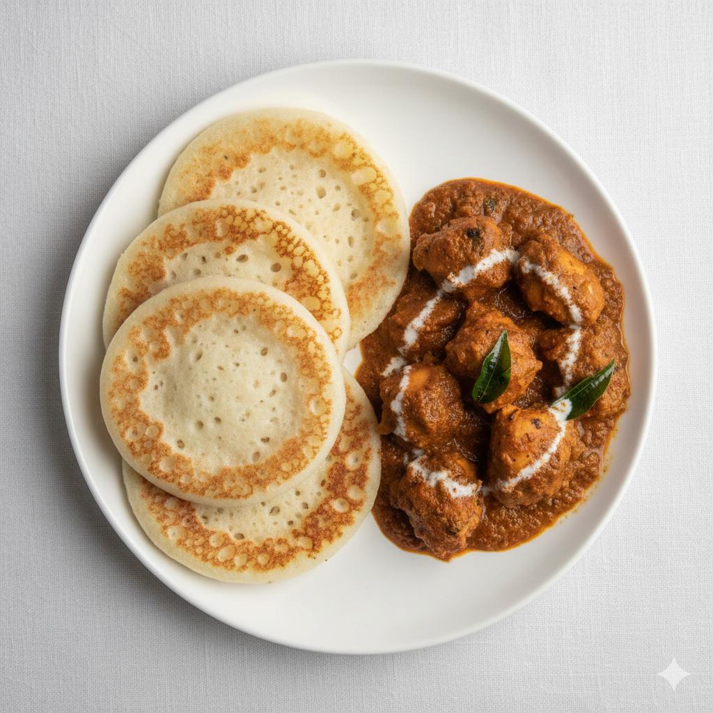 Kal Appam + Chicken curry