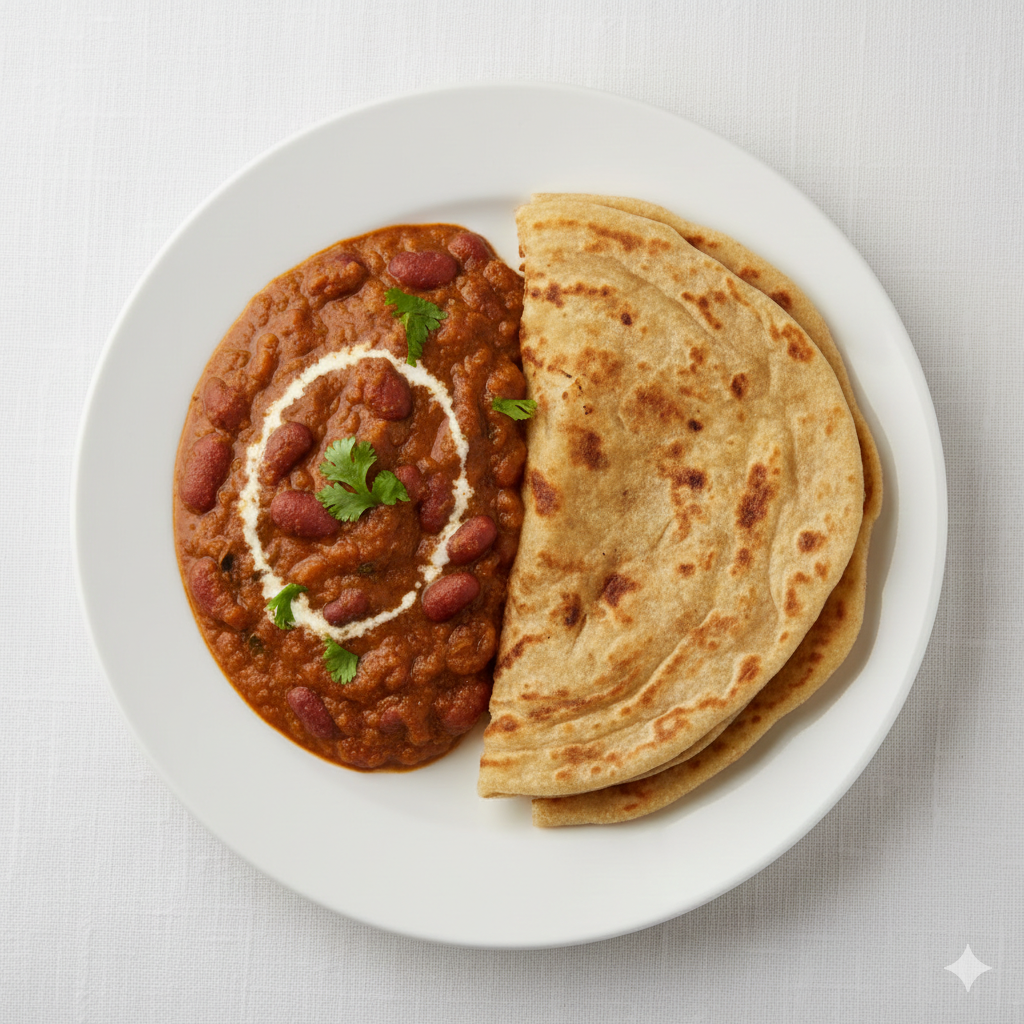 Rajma masala + Wheat Parotta