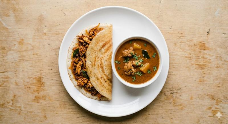 Chicken kari dosa + Chicken Salna