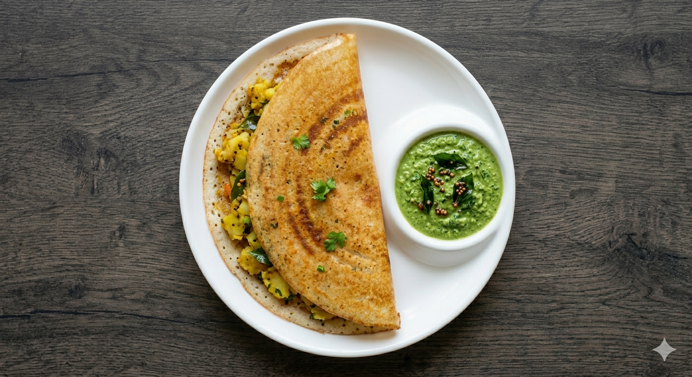 Masala Dosa + Mint Chutney