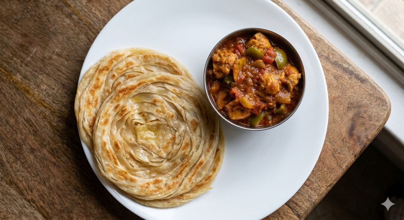 Lattcha parotta + Kadai Chicken