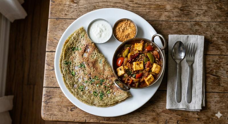 Pesarattu Dosa + Kadai Paneer