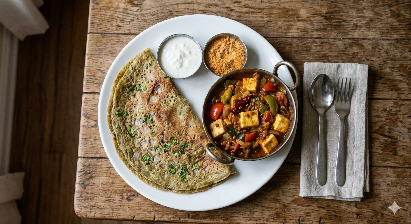 Pesarattu Dosa + Kadai Paneer