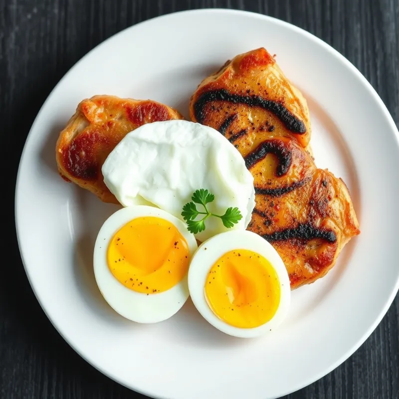 Pan Seared Chicken & Boiled Egg