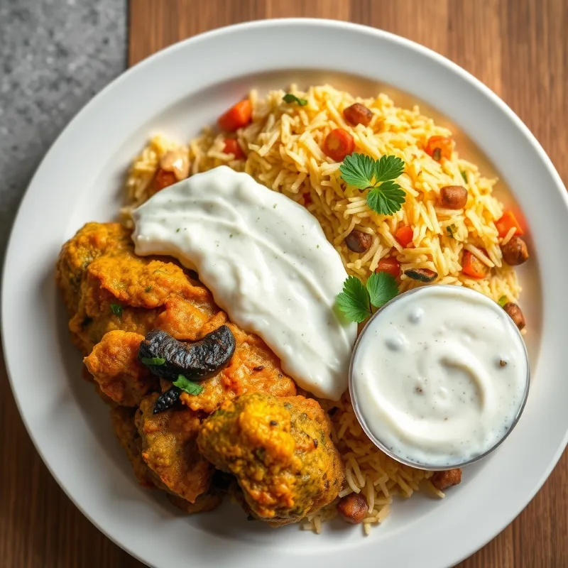 Brinjal Thokku + Ambur Vegetable Briyani + Raita