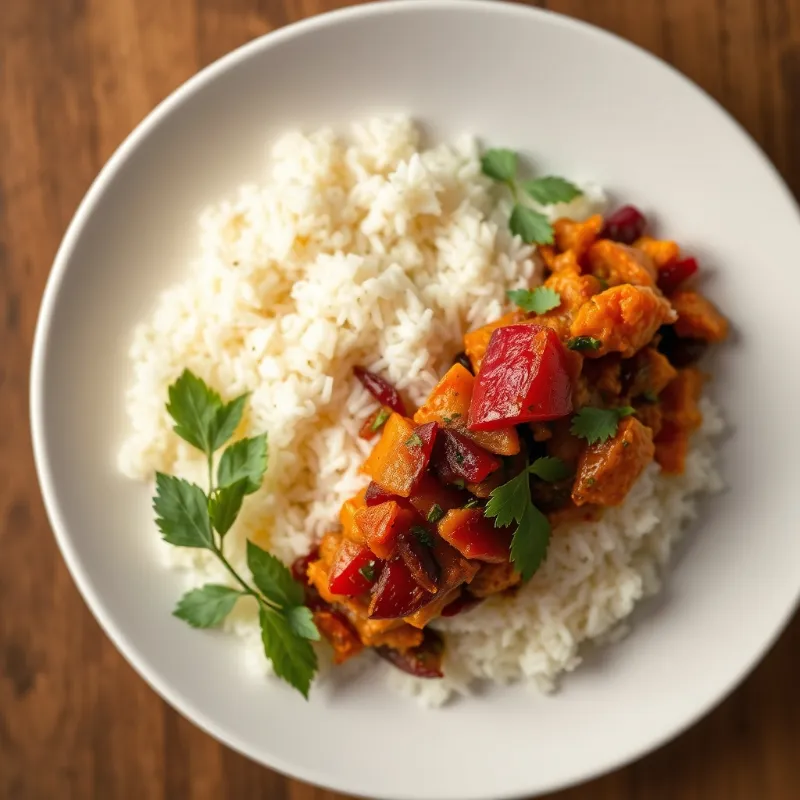Rice + Moorkolambu + Carrot Cabbage Beetroot Poriyal