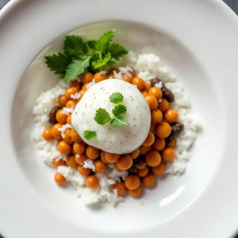 Aval coconut + channa bowl